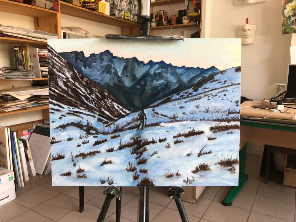 winter painting ideas on canvas