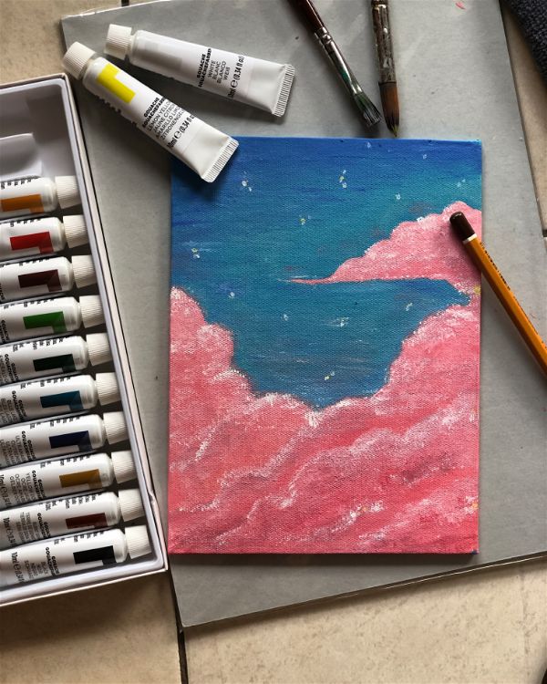 easy acrylic Painting Ideas sky