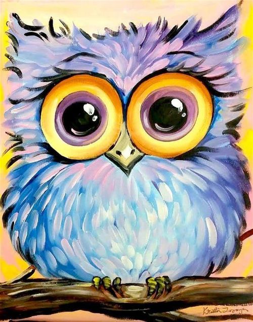 easy acrylic painting ideas owl