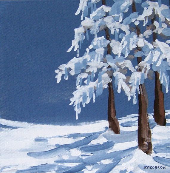 easy acrylic Painting Ideas winter