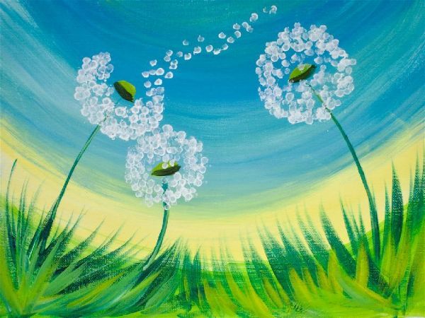 easy acrylic Painting Ideas flowers