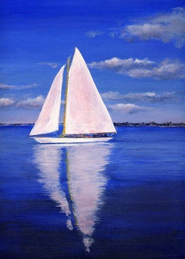 easy acrylic Painting Ideas boat