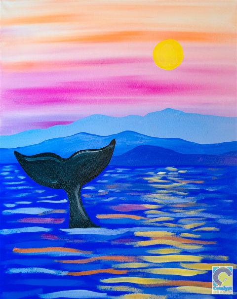 easy acrylic Painting Ideas whale