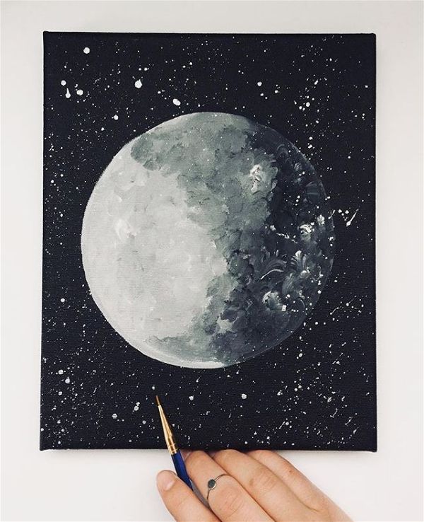 Easy moon Painting Ideas for Beginners