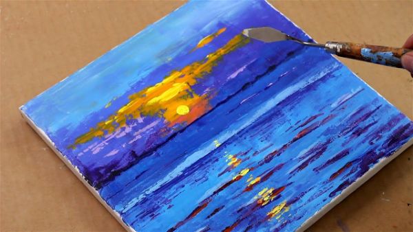 easy acrylic Painting Ideas palette knife