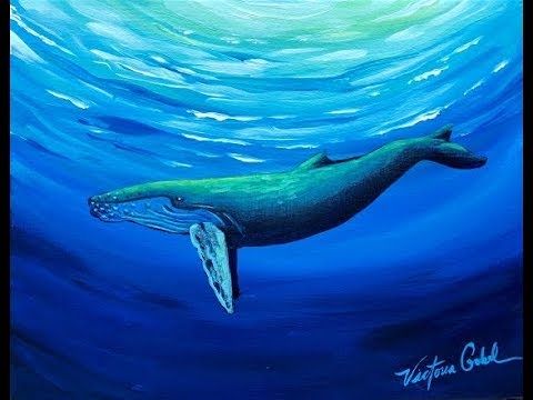 easy acrylic Painting Ideas whale