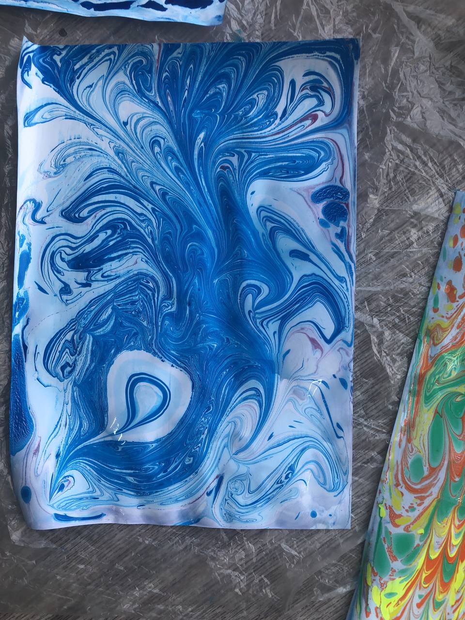How To Do Ebru Painting at Home Paper Marbling For Beginners Acrylic