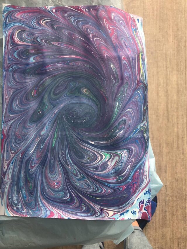 How To Do Ebru Painting at Home Paper Marbling For Beginners Acrylic