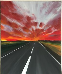 easy acrylic Painting Ideas  road