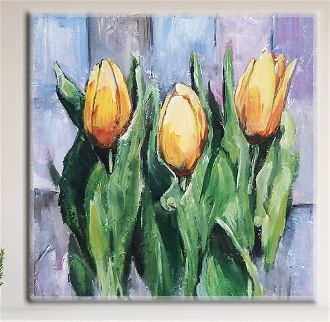 easy acrylic Painting Ideas tulips