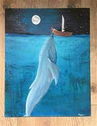 easy acrylic Painting Ideas whale