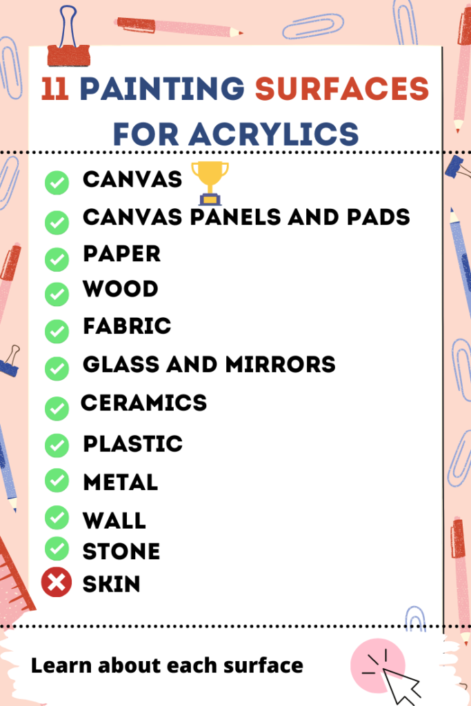 painting surfaces for acrylics