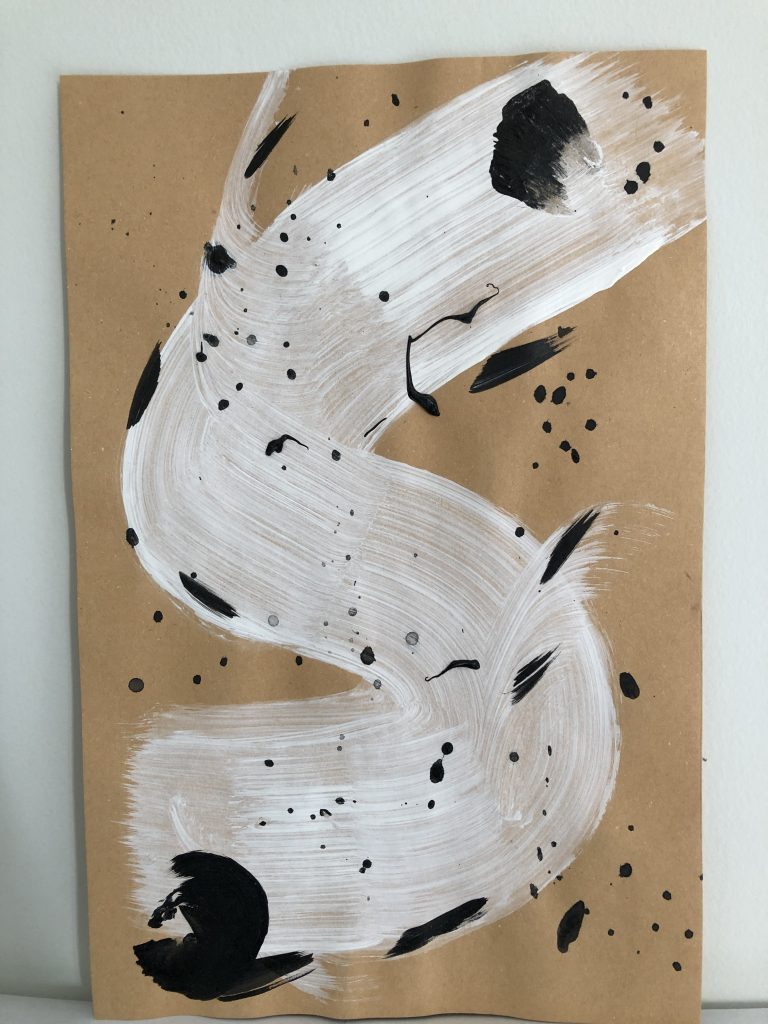 simple black and white painting ideas