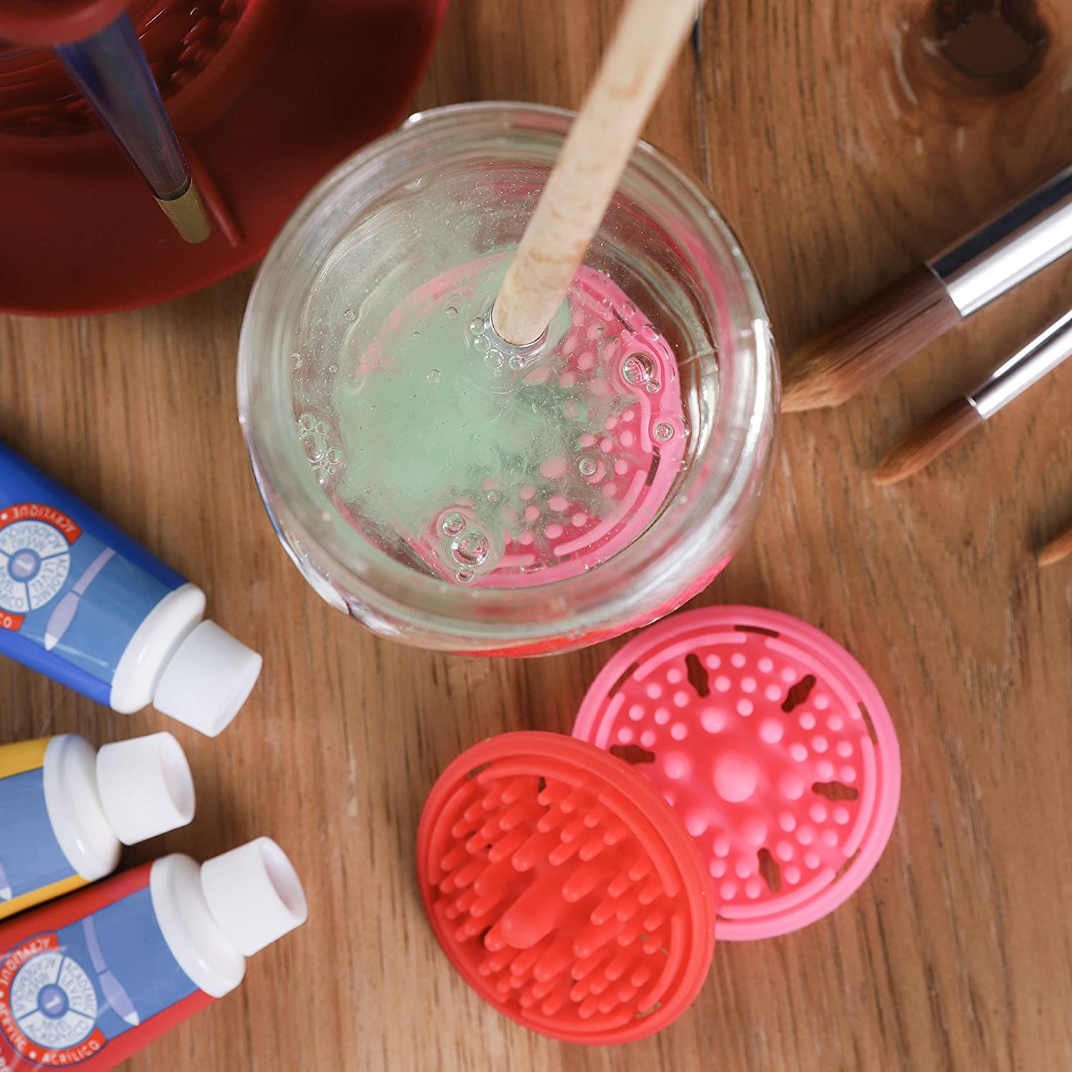 DIY Paint Brush Cleaner Jar!')  Paint brushes, Cleaning paint