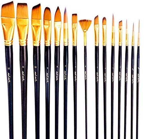 1pk ARTISTS PAINT BRUSHES SET FINE TICK CHUNKY SKETCH PAINTING CRAFT ACRYLIC 