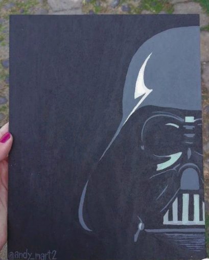 Easy Darth Vader acrylic painting