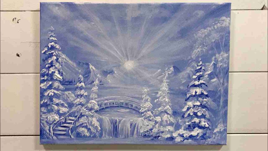 WINTER CANVAS PAINTING FOR KIDS