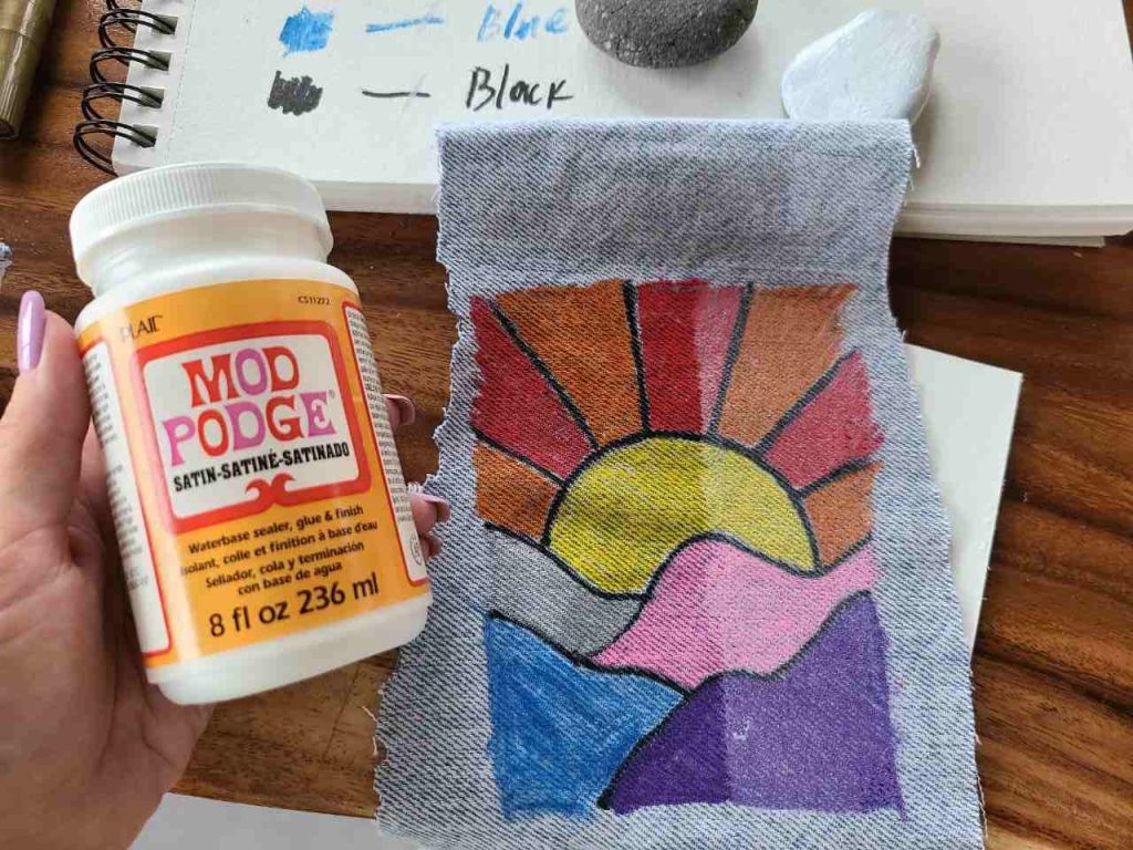 how to seal acrylic paint on denim