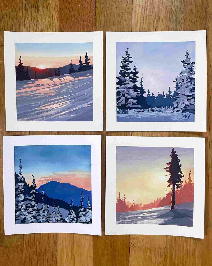 gouache landscapes