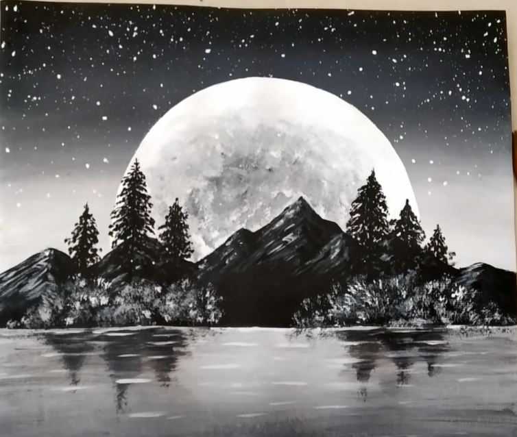 simple black and white painting ideas