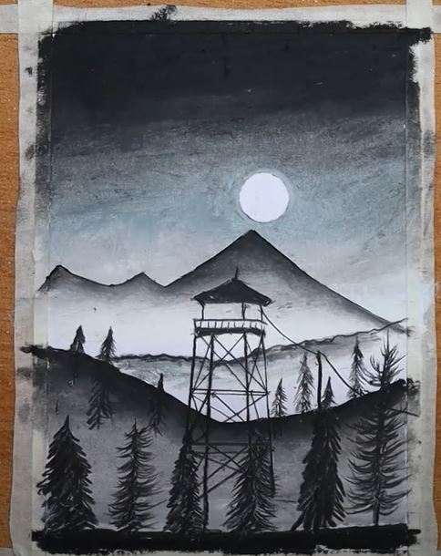 simple black and white painting ideas