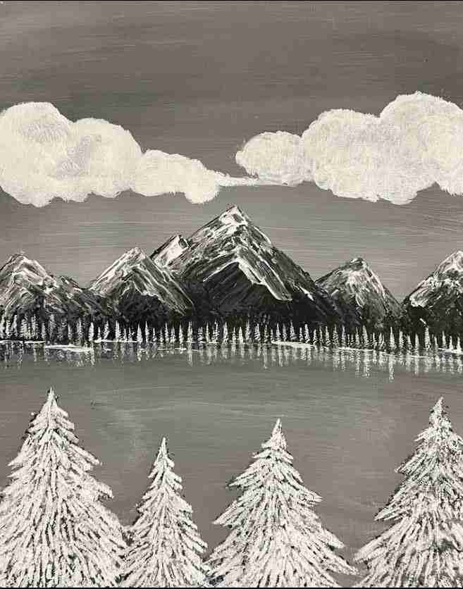 simple black and white painting ideas