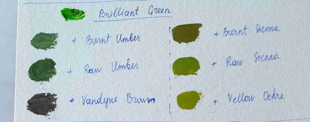 Light green and brown make what color