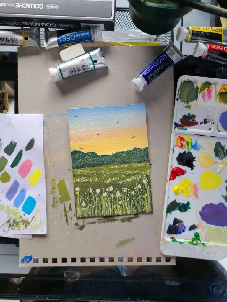 painting with gouache for beginners / Holbein Gouache Review