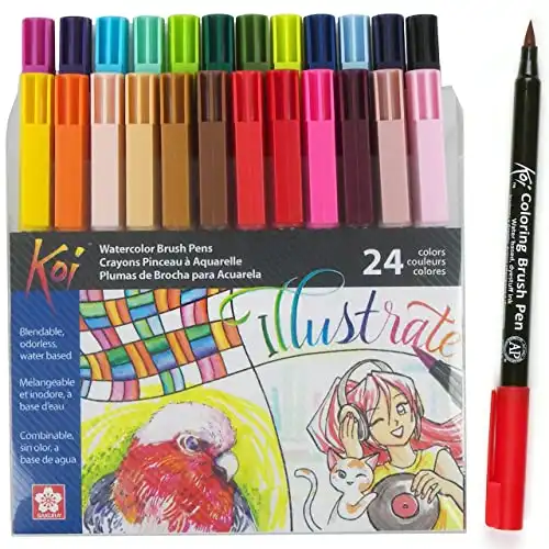 Sakura Koi Coloring Brush Pen, 24 Colors