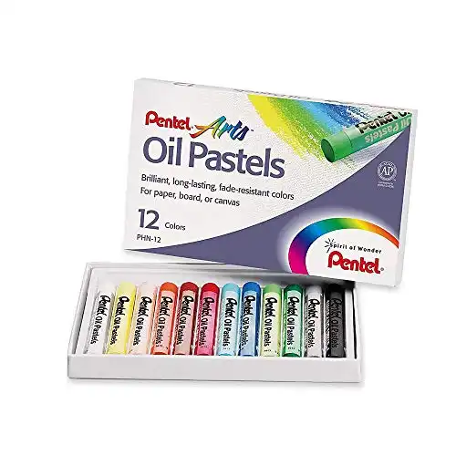 Pentel Arts Oil Pastels, 12 Colors