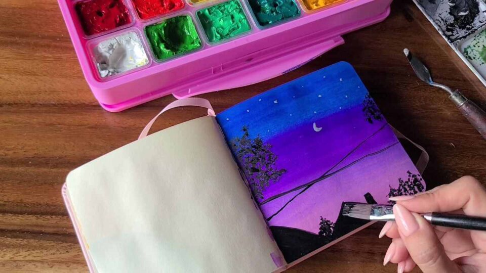 23 Easy Night Sky Painting Tutorials Acrylic Watercolor Poster Paint