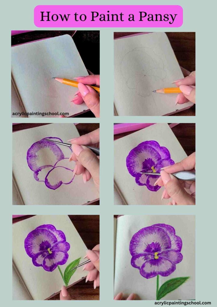 Painting of Pansy how to paint a pansy