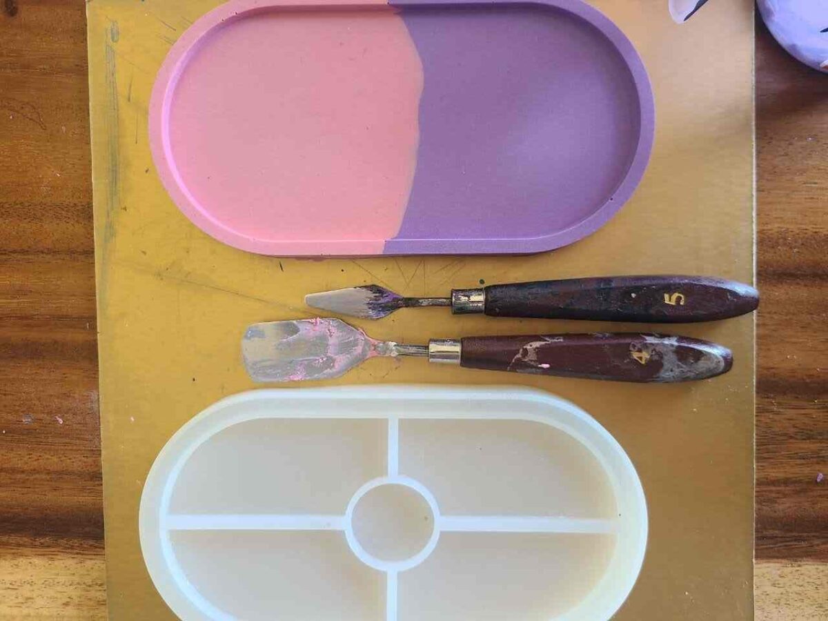 How to Use Jesmonite To Make Cute Tray for Jewelry Acrylic Painting