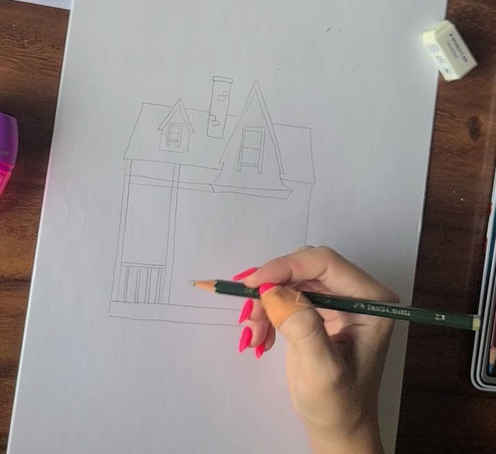 Easy Up House Drawing Step By Step 12