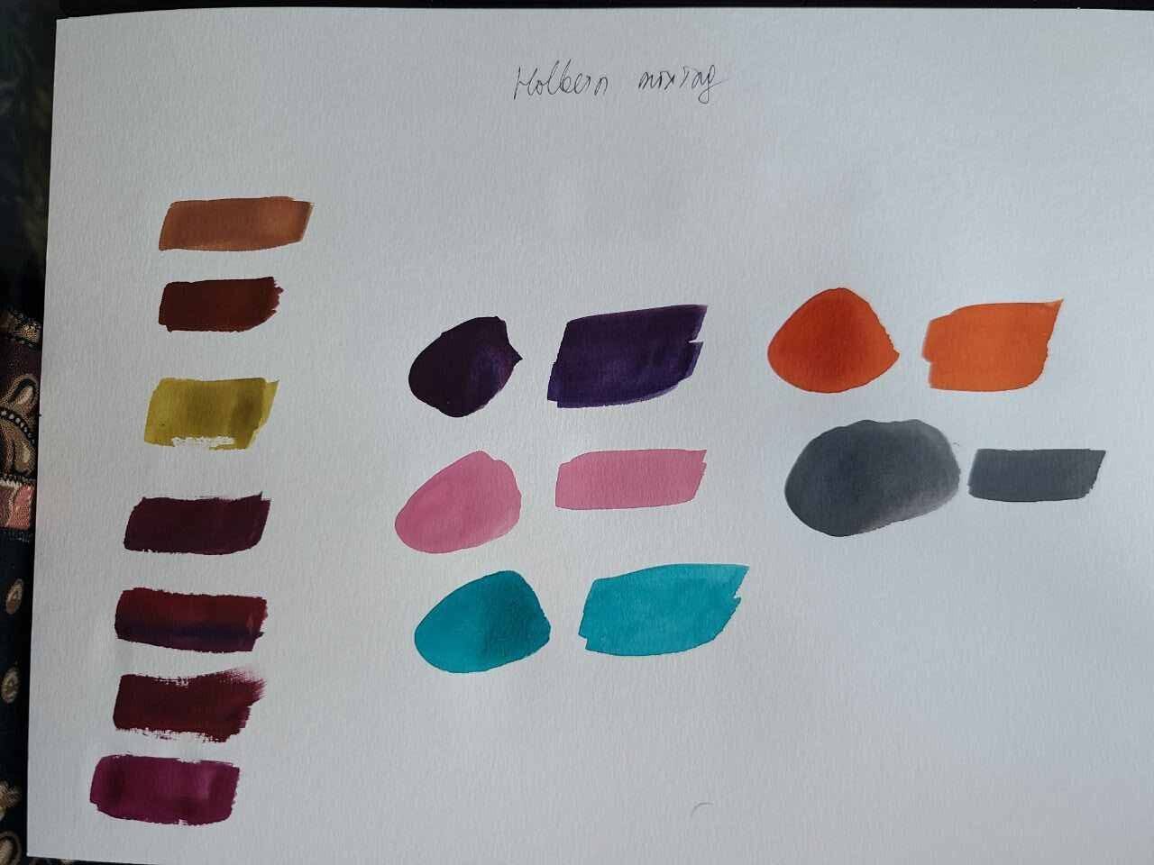 Holbein Gouache Review mixing