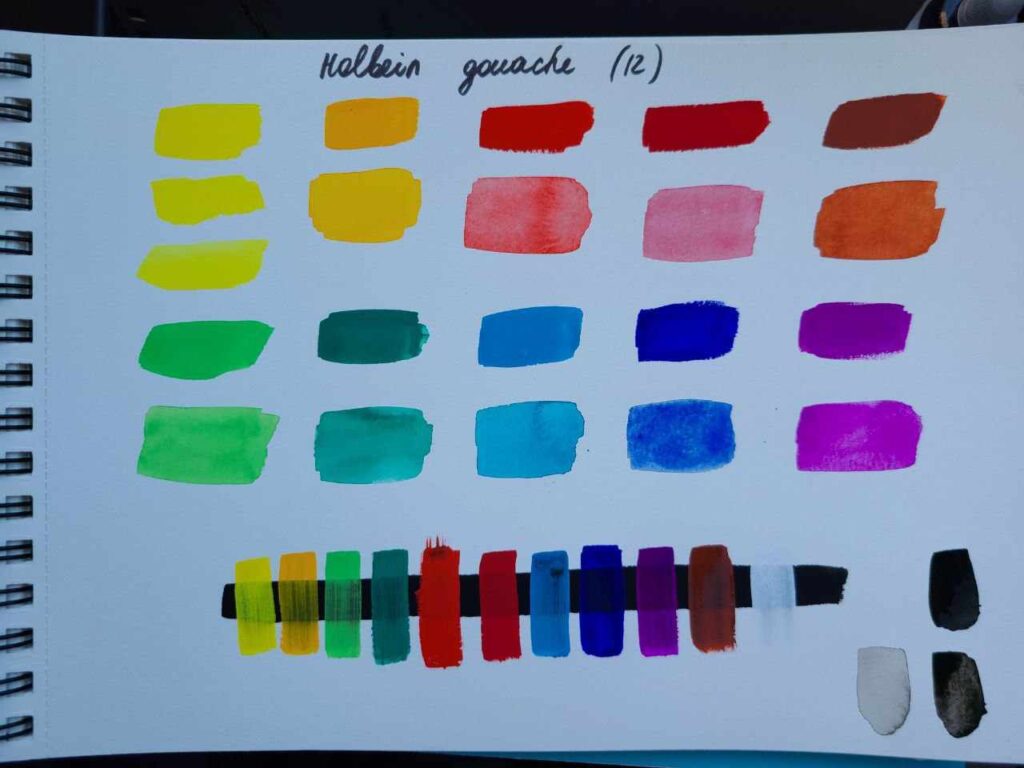 Holbein Gouache Review colors