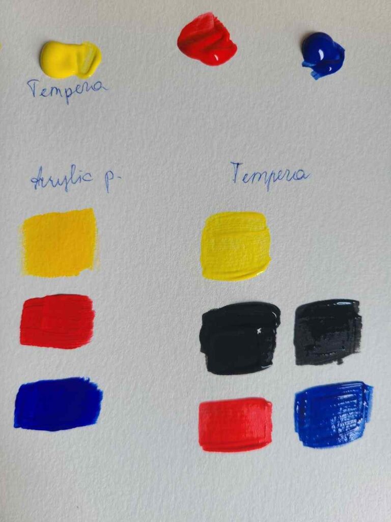 tempera vs acrylic colors