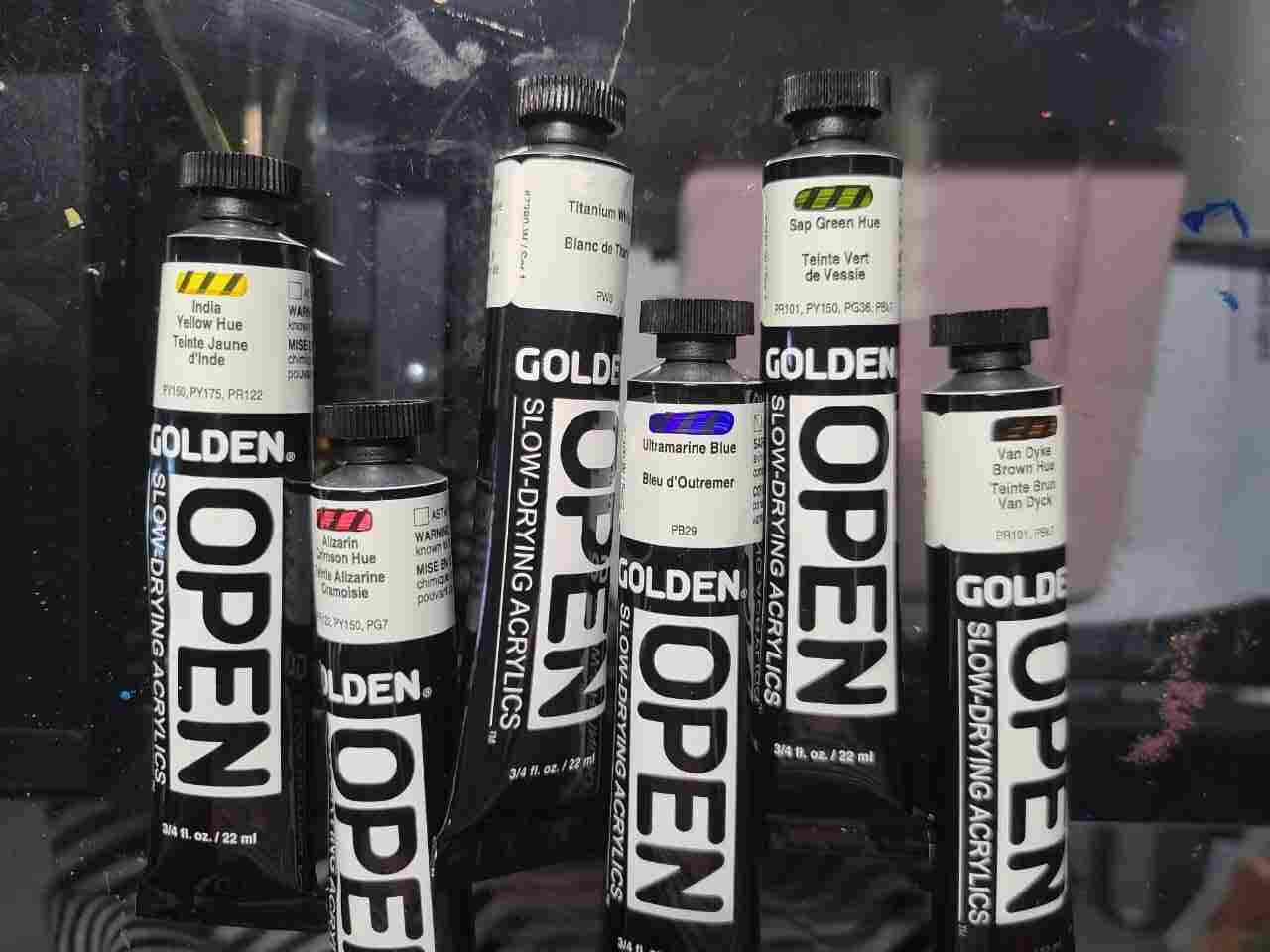 Golden Open Acrylics Review [Traditional Set of 6 colors