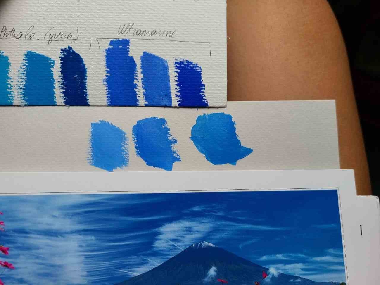 How to make sky blue with Ultramarine blue