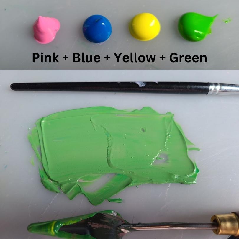 What Color Does Pink, Blue, Yellow And Green Make