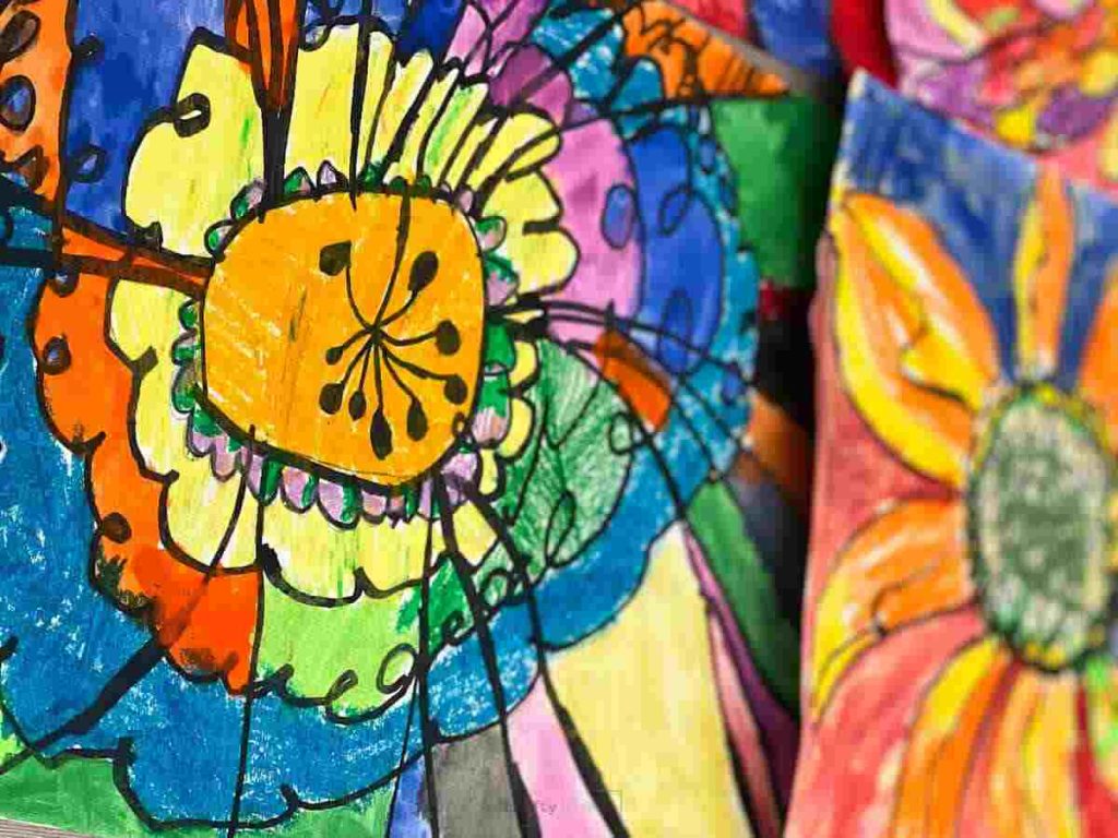 summer painting ideas flowers for kids (Erin from Crafty Art Ideas)