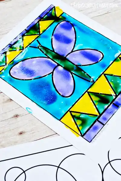 fake stained glass painting idea