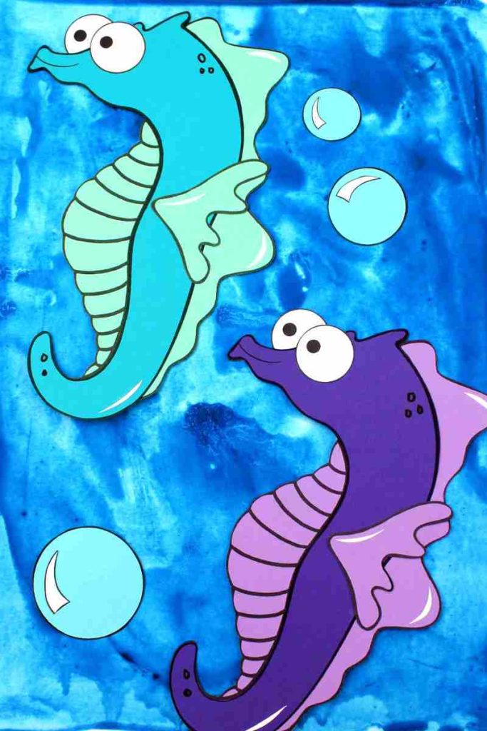 seahorse summer painting idea