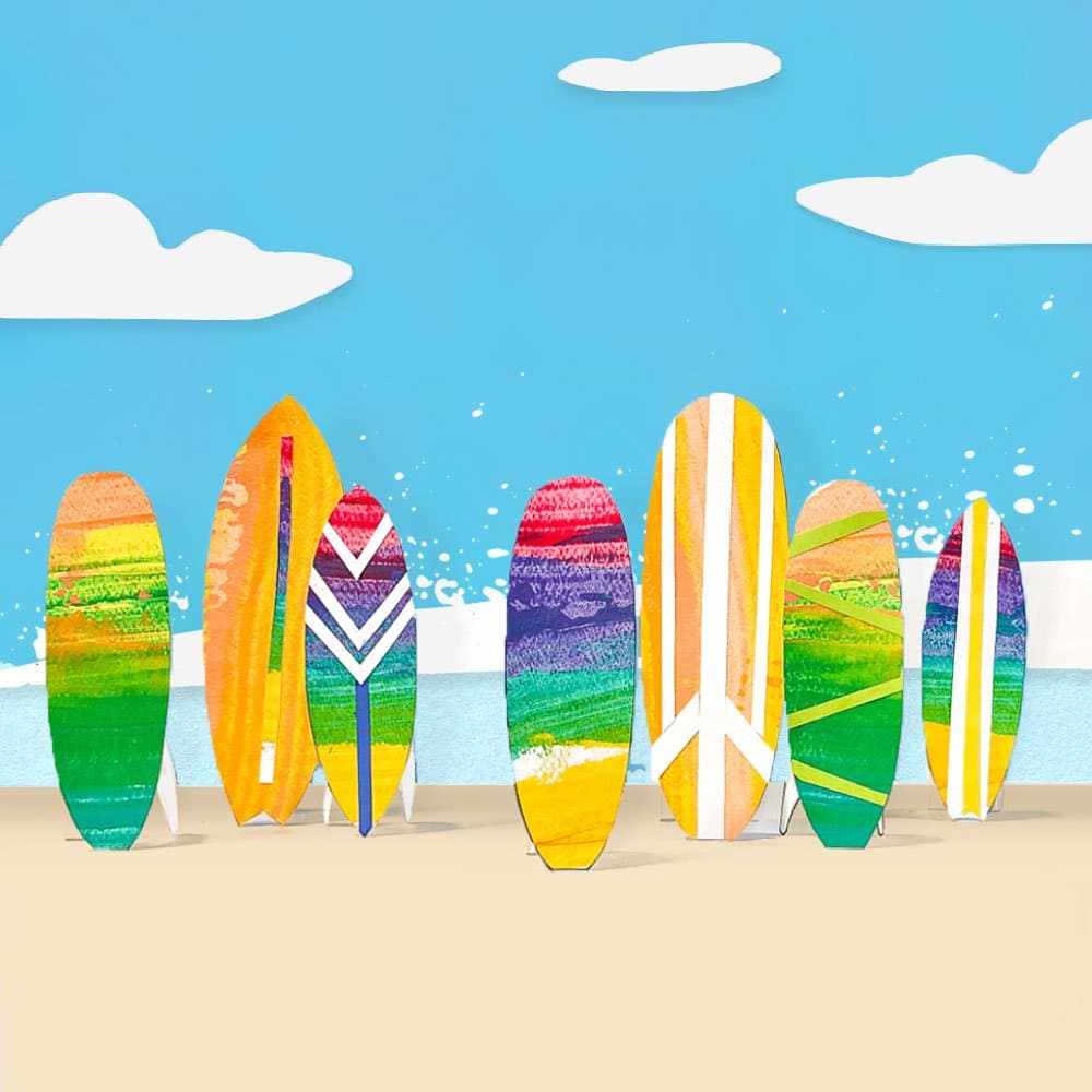 surf summer painting idea for kids