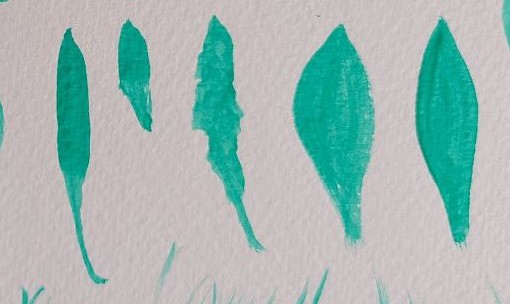 use round brush to paint leaves