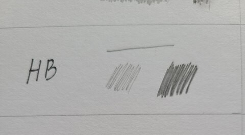 HB pencil swatch