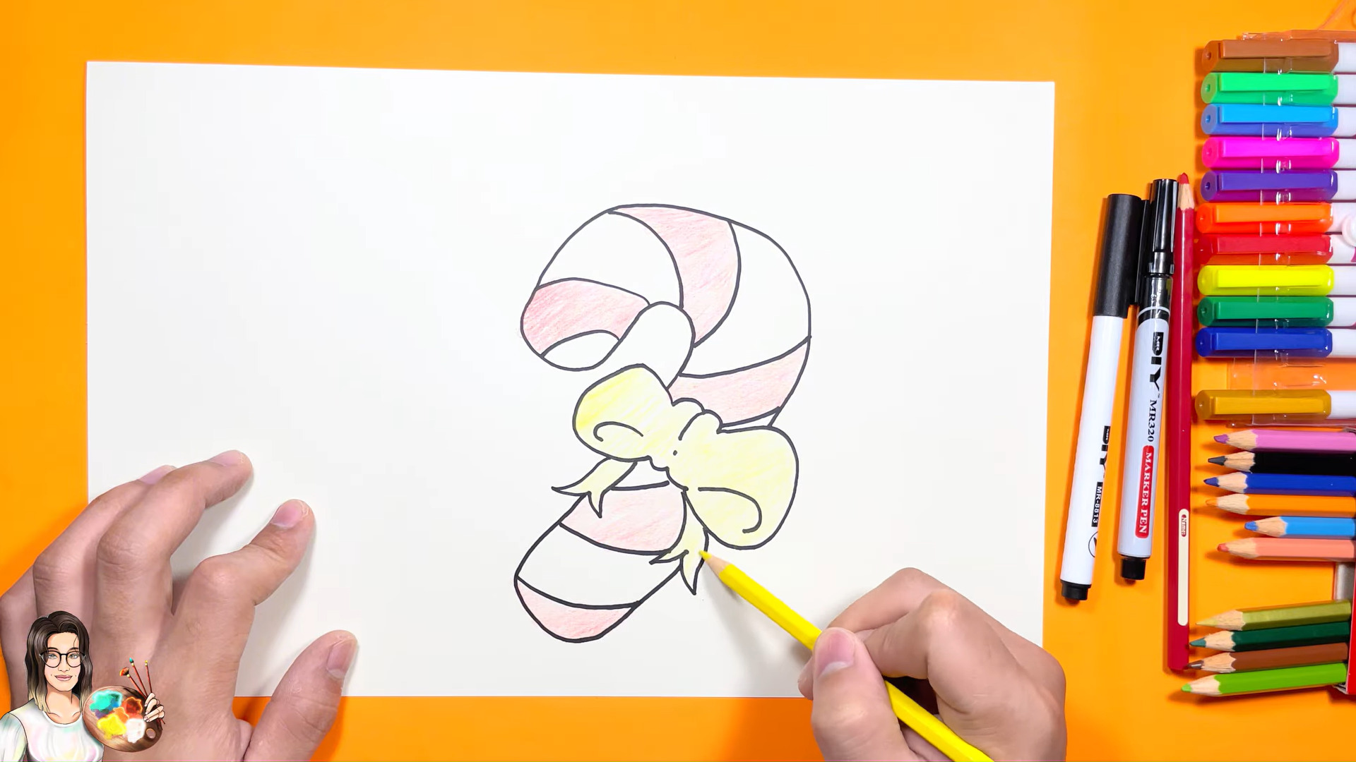 How to Draw a Candy Cane | Acrylic Painting School