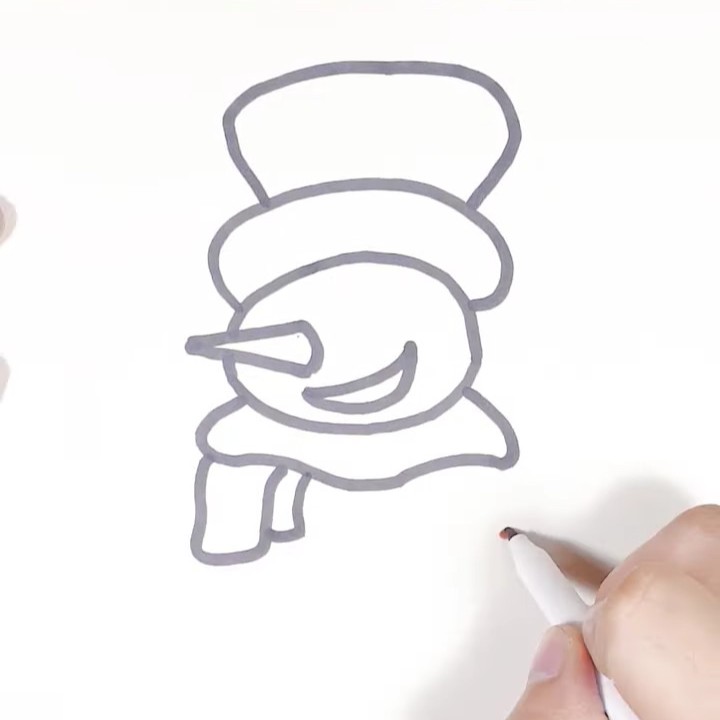 Step 3: Draw the Snowman Scarf