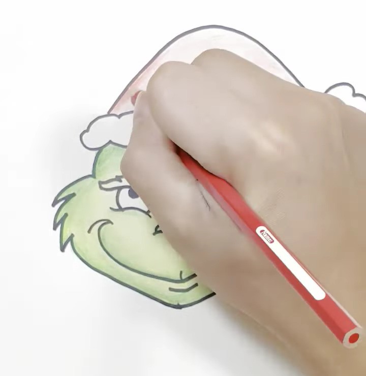 Step 6: Start Coloring Grinch Hat