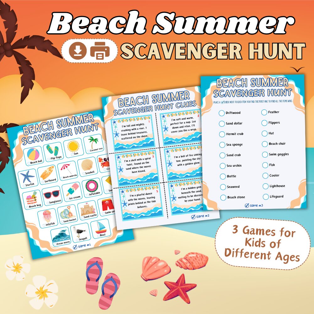 Beach Scavenger Hunt For Kids